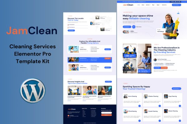 JamClean - Cleaning Services Elementor Pro Template Kit