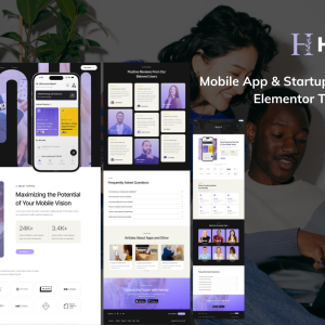 Harrad – Mobile App & Startup Showcase Elementor Template Kit
