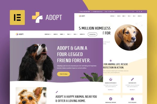 Adopt - Adoption Service & Charity Elementor Pro Template Kit