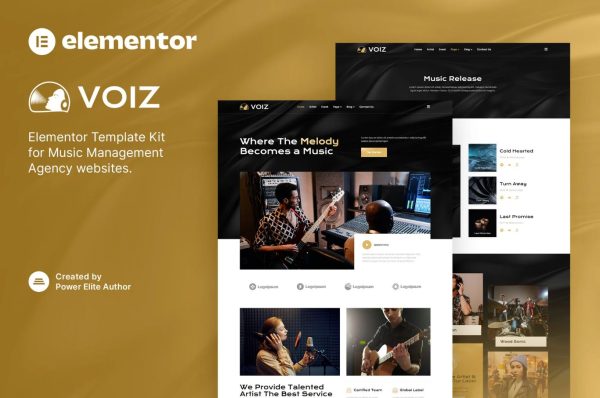 Voiz – Music Management Agency Elementor Template Kit