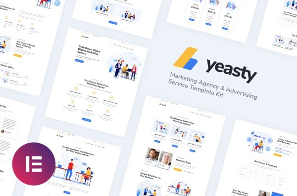 Yeasty | Marketing Agency & Advertising Service Elementor Template Kit
