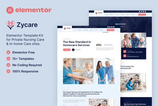 Zycare – In-home Care & Private Nursing Agency Elementor Template Kit