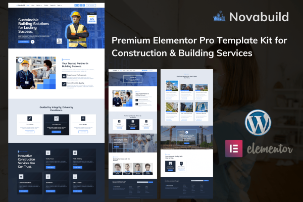 NovaBuild – Premium Elementor Pro Template Kit for Construction & Building Services